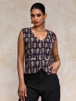 Varanga - Women Sleeveless Printed Short Top