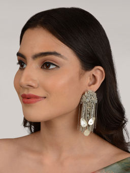 House of D'oro - Alocasia Diamond Shine Long Dangler Earrings