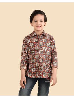 Fabindia - Red Cotton Bagru Printed Shirt