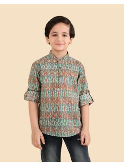 Fabindia - Blue Cotton Hand Block Printed Short Kurta