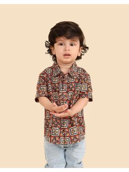 Fabindia - Red Cotton Bagru Printed Shirt