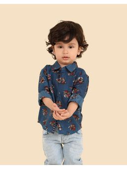 Fabindia - Blue Cotton Dabu Printed Shirt