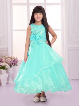 Tiny Kingdom - Tissue Woven Sleeveless Sequin Designed Gown