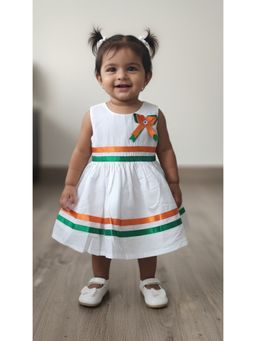 Aarika - White Solid Republic Day/Independence Day Frock