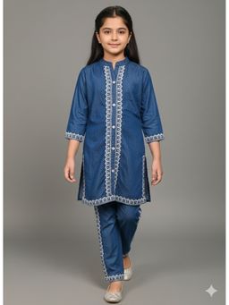 Aarika - Party Wear Blue Embroidery Denim Co-Ord Set