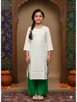 Aarika - White Sequin Embroidery Kurta