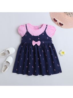 mama & bebe - Navy Blue Printed Dress