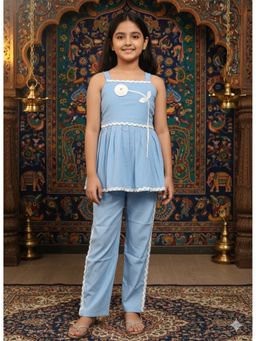 Aarika - Blue Cotton Blend Co-Ord Set