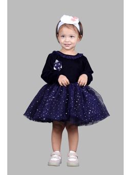 Titrit - Velvet Full Sleeves Embellished Party Frock