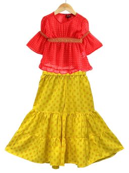 TWISHA - Woven Georgette All Over Printed Top with Printed Sharara