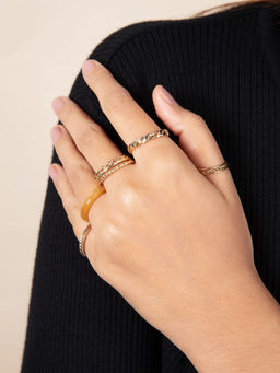 Twenty Dresses by Nykaa Fashion - Immersed In Layers Of Love Ring Set
