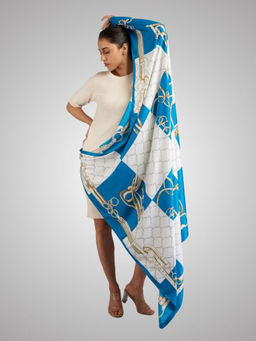 The Tie Hub - Blue Strap Pattern Women Scarf