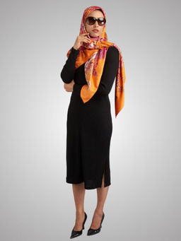 The Tie Hub - Orange Animals Printed Women Scarf