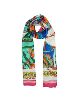 The Tie Hub - Multicolor Floral Rings Printed Women Scarf