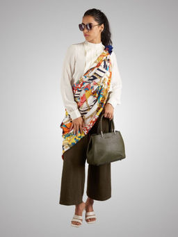 The Tie Hub - Multicolor Floral Rings Printed Women Scarf