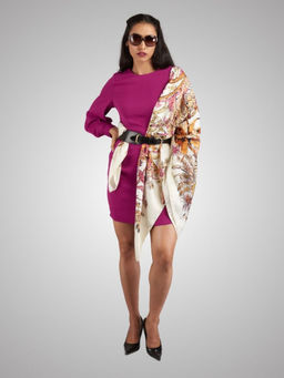 The Tie Hub - White With Pink Animals Printed Women Scarf