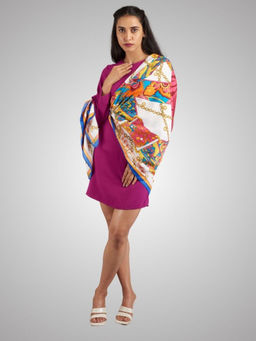 The Tie Hub - Multicolor Floral Rings Printed Women Scarf