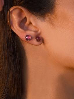Lunaya Jewelry - Ruby Button Studs