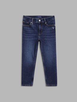 GANT - Boys Solid Navy Blue Slim Jeans