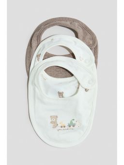 H&M - Unisex Beige 3-Pack Jersey Bibs