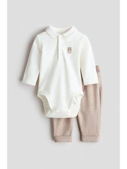 H&M - Boys 2-Piece Embroidered-Motif Set