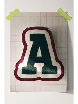 H&M - Unisex Green Letter-Shaped Corduroy Cushion