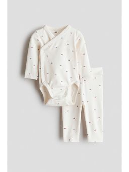 H&M - Girls White 2-Piece Bodysuit and Leggings