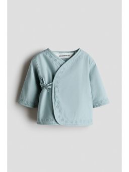 H&M - Unisex Turquoise Embroidery-Detail Cotton Jacket