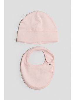 H&M - Unisex Pink 2-Piece Beanie and Bib Set