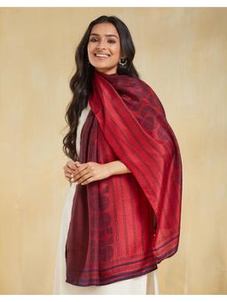 Fabindia - Red Silk Printed Stole