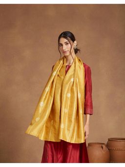 Fabindia - Mustard Silk Batik Stole