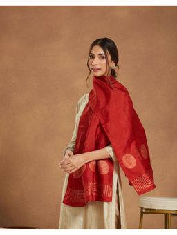 Fabindia - Red Silk Batik Stole