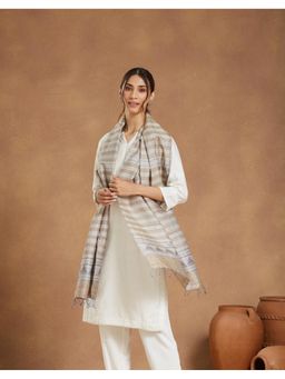 Fabindia - Grey Silk Hand Woven Stole