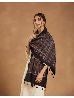Fabindia - Indigo Cotton Silk Ajrakh Printed Stole
