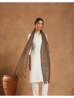 Fabindia - Black Silk Blend Hand Woven Stole