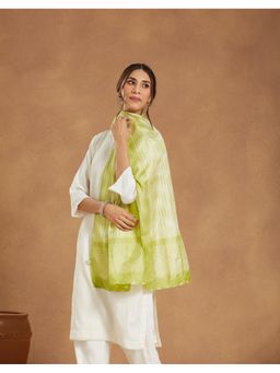 Fabindia - Green Silk Printed Stole