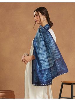 Fabindia - Indigo Silk Printed Stole