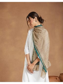 Fabindia - Green Cotton Hand Block Printed Stole