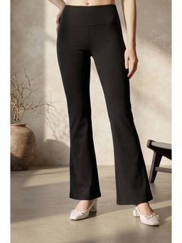 Elleven - Women Black Polyester Blend Plain Pant