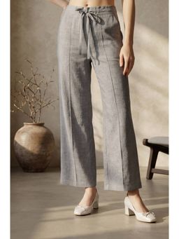 Elleven - Women Grey Twill Plain Palazzo