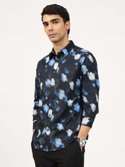 Andamen - Casual Men Black Twill Slim Fit Shirt