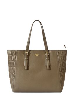 Eske - Light Taupe Quilted Leather Tote Bag for Women