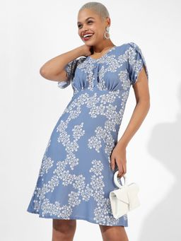 PINACOLADA - Women Blue Printed Regular Fit Dress