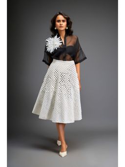 Deepika Arora - Womens Black Shirt With Skirt And Bustier (Set of 3)