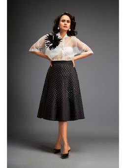 Deepika Arora - Womens White Shirt With Skirt And Bustier (Set of 3)