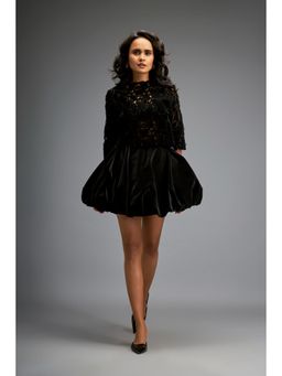 Deepika Arora - Womens Black Top With Skirt (Set of 2)