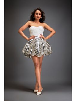 Deepika Arora - Womens White Top With Skirt (Set of 2)