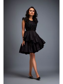 Deepika Arora - Womens Black Top With Skirt (Set of 2)