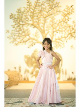 devils n angels - Pink Colored Baby Girl Gown for Birthday