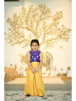 devils n angels - Yellow and Purple Birthday Wear Co-Ord for Kid Girls (Set of 2)